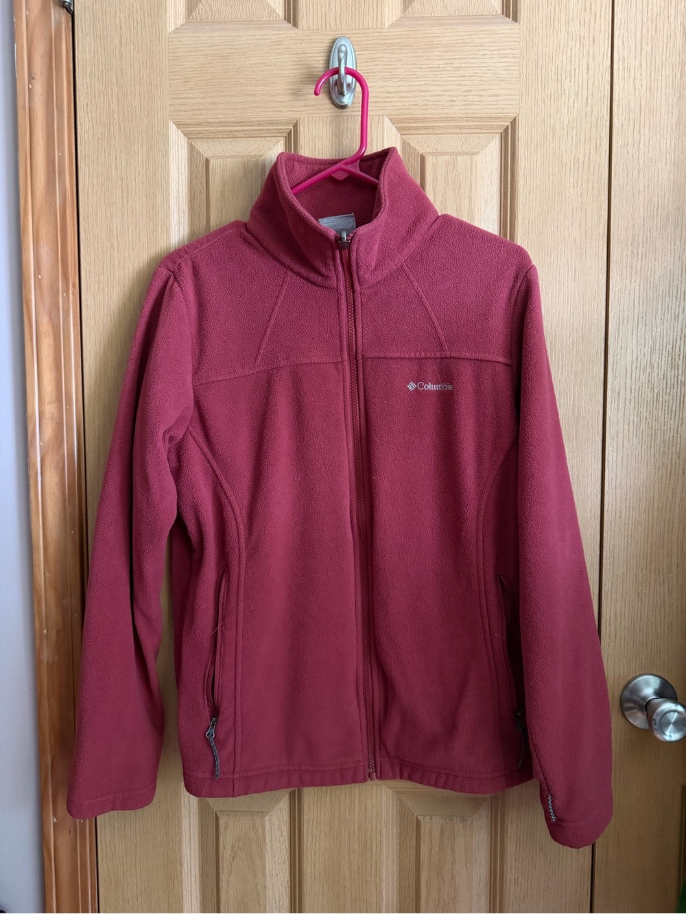 Columbia Women’s Full Zip Fleece Jacket Burgundy Red | Size Large